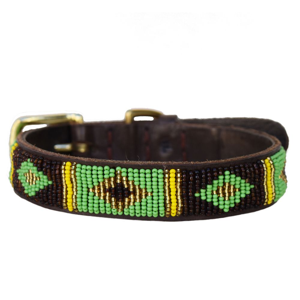 Diamonds Green Dog Collar Dog Collars