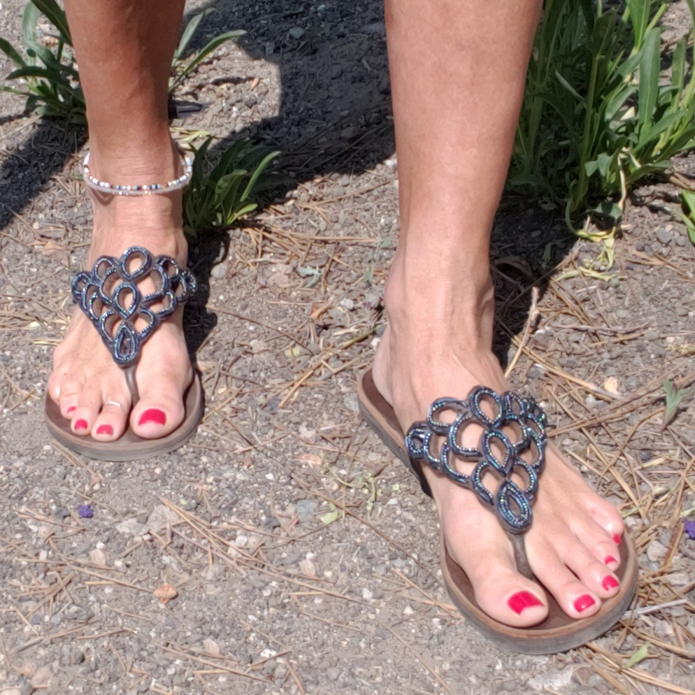 Net Indigo Sandals