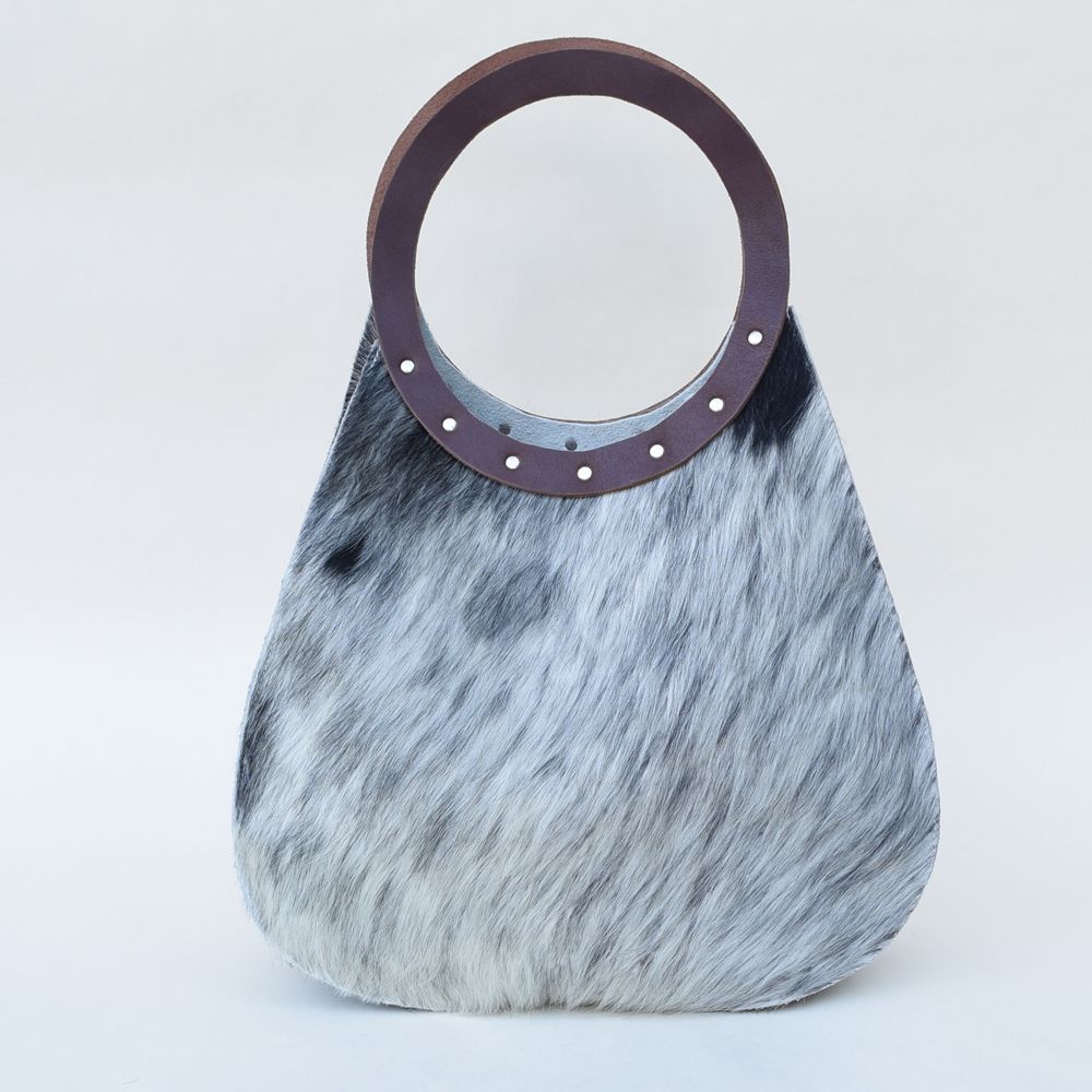 Grey Hair-On-Hide Pear Bag Handbags Pear Bags